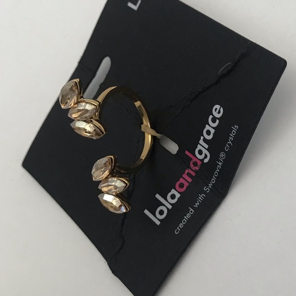 Lola and Grace Leaf U-Ring Swarovski crystals - Picture 5 of 6